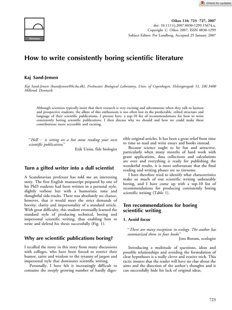 Oikos - 2007 - Sand‐Jensen - How to Write Consistently Boring ...