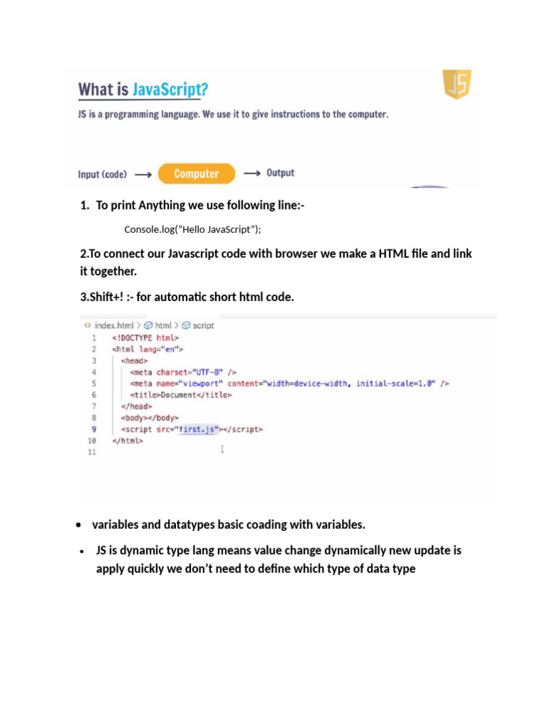 Javascript Notes | PDF