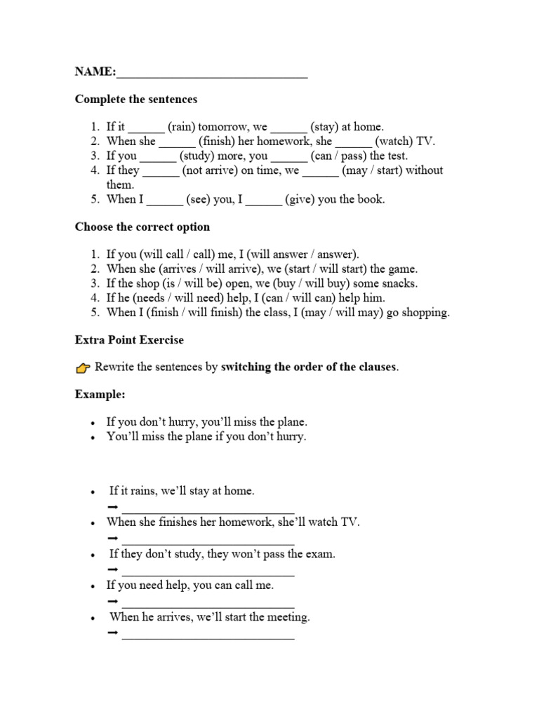 Exercises Conditionals | PDF