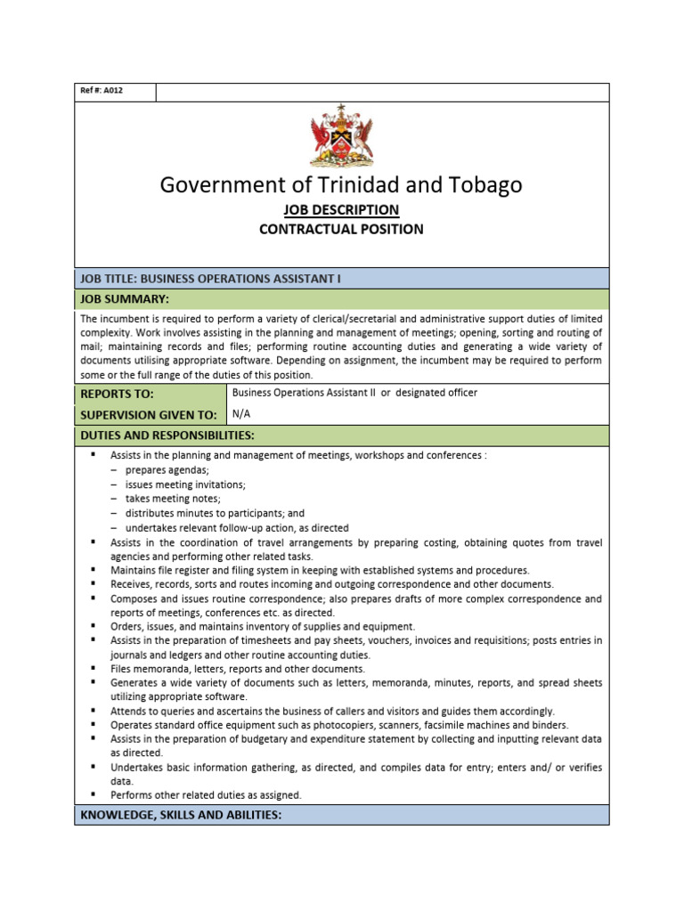 Business Operations Assistant I | PDF | Computing