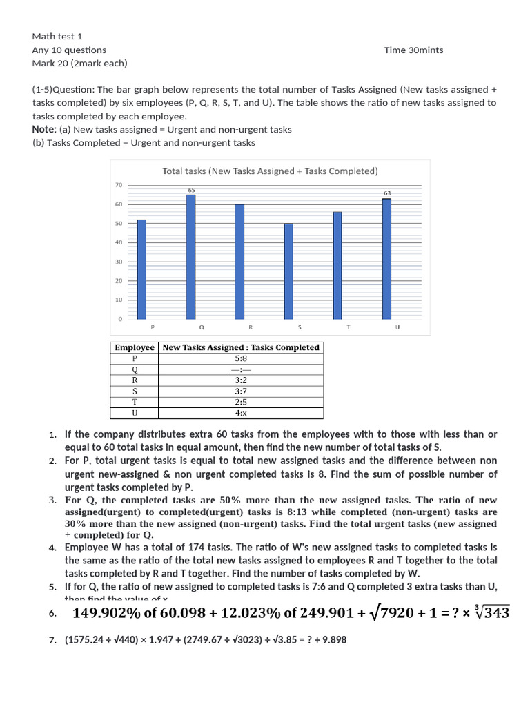 Math test 1 | PDF | Chess Theory | Chess