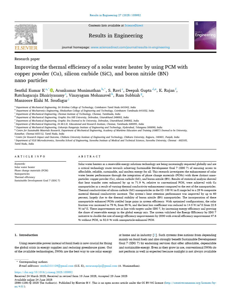 Improving The Thermal Efficiency of A Solar Water Heater | PDF ...