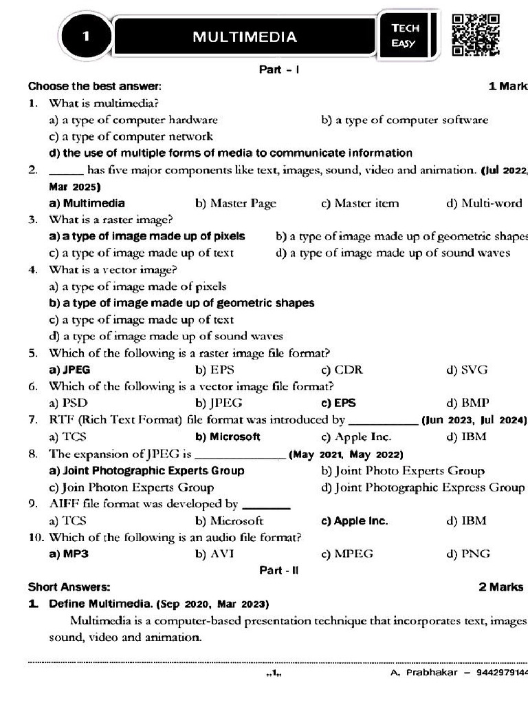 Ch 1 Book Back Answer | PDF