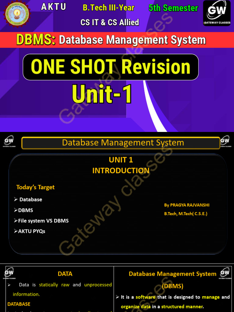 DBMS U 1 ONE SHOT Notes_bfb53d8a 2afa 405e 8a99 2e6fc8d6166a | PDF ...
