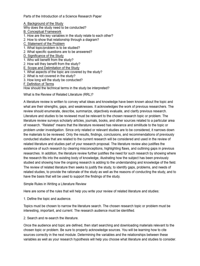 RRL Review of Related Literature and Studies | PDF | Data | Methodology