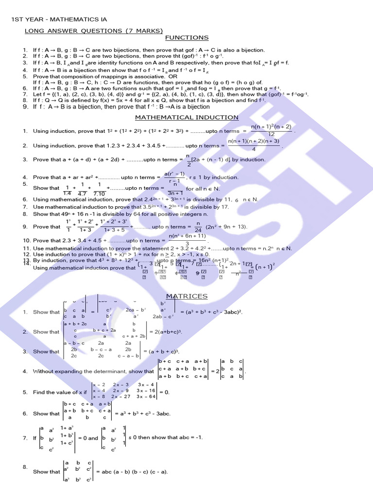 TS Mat 1A Imp Qns | PDF | Triangle | Mathematical Concepts