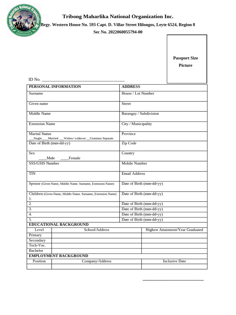 Registration Form Maharlika Organization | PDF | Chess Theory | Chess ...
