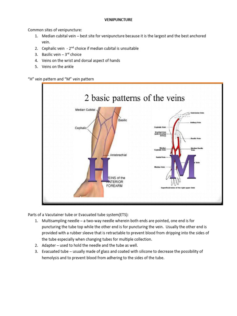 Venipuncture Notes | PDF | Medical Specialties | Clinical Medicine