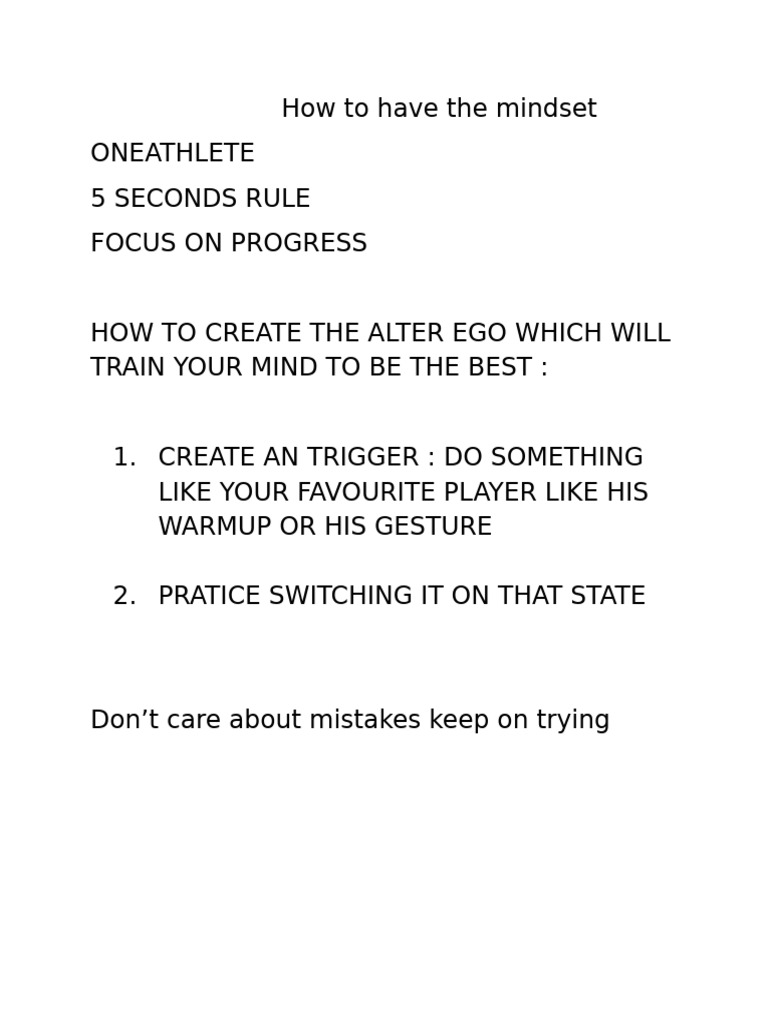 How to Have the Mindset | PDF