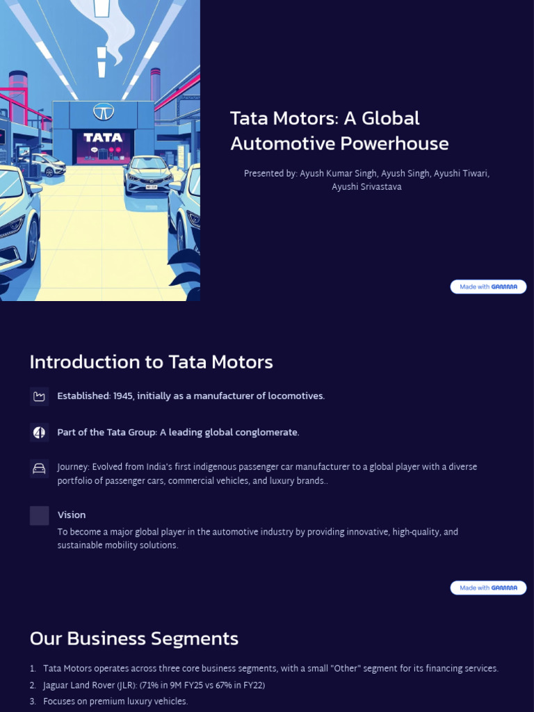Tata Motors A Global Automotive Powerhouse | PDF | Vehicles | Motor Vehicle