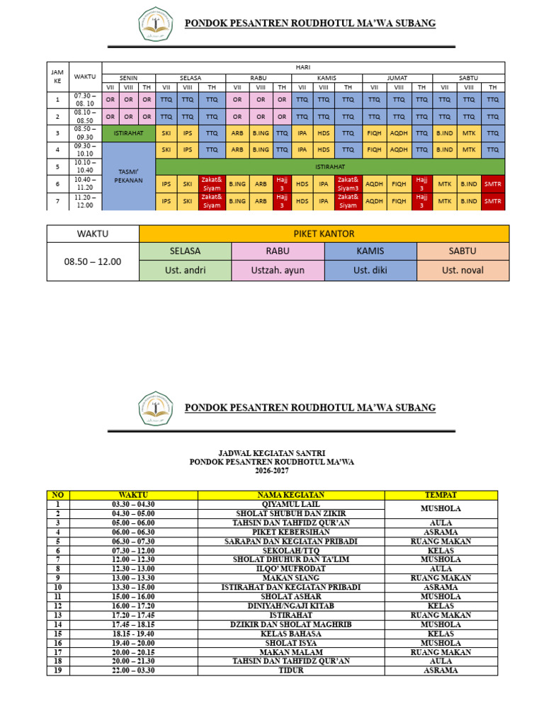 Jadwal SMP 2026 | PDF