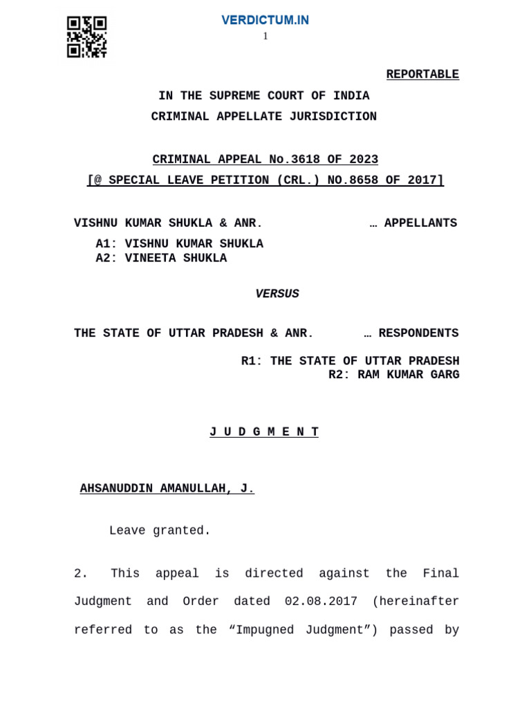 Vishnu Kumar Shukla v State of Uttar Pradeshwatermark 1564776 (2) | PDF
