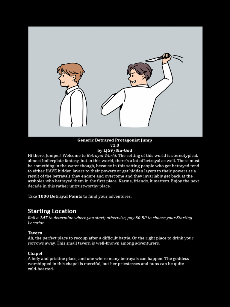 Generic Betrayed Protagonist Jump | PDF | Karma | Hero