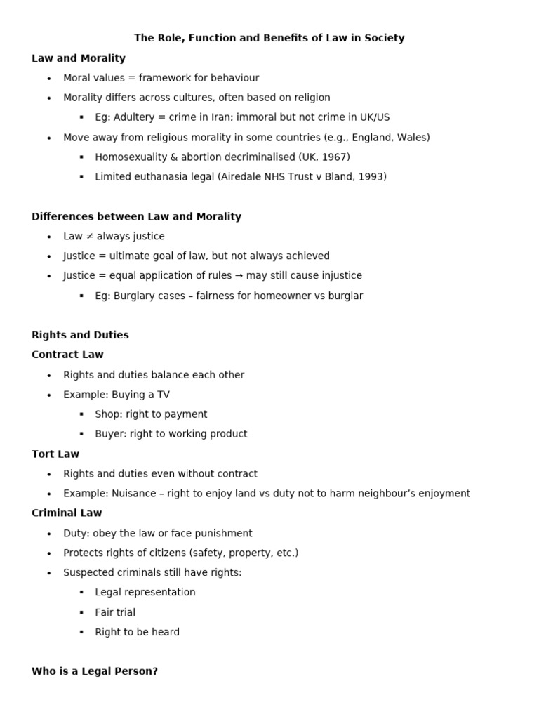 Role, Functions and Benefits of Law | PDF | Legal Liability | Limited ...