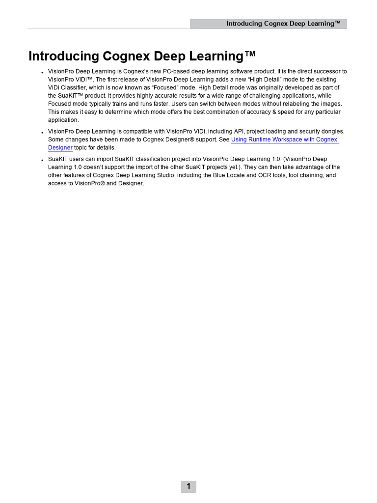 Cognex Deep Learning Release Notes | PDF | Parameter (Computer ...
