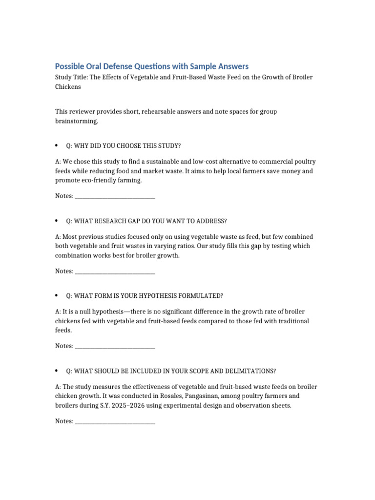 Defense Possible Questions and Answers | PDF | Student's T Test ...