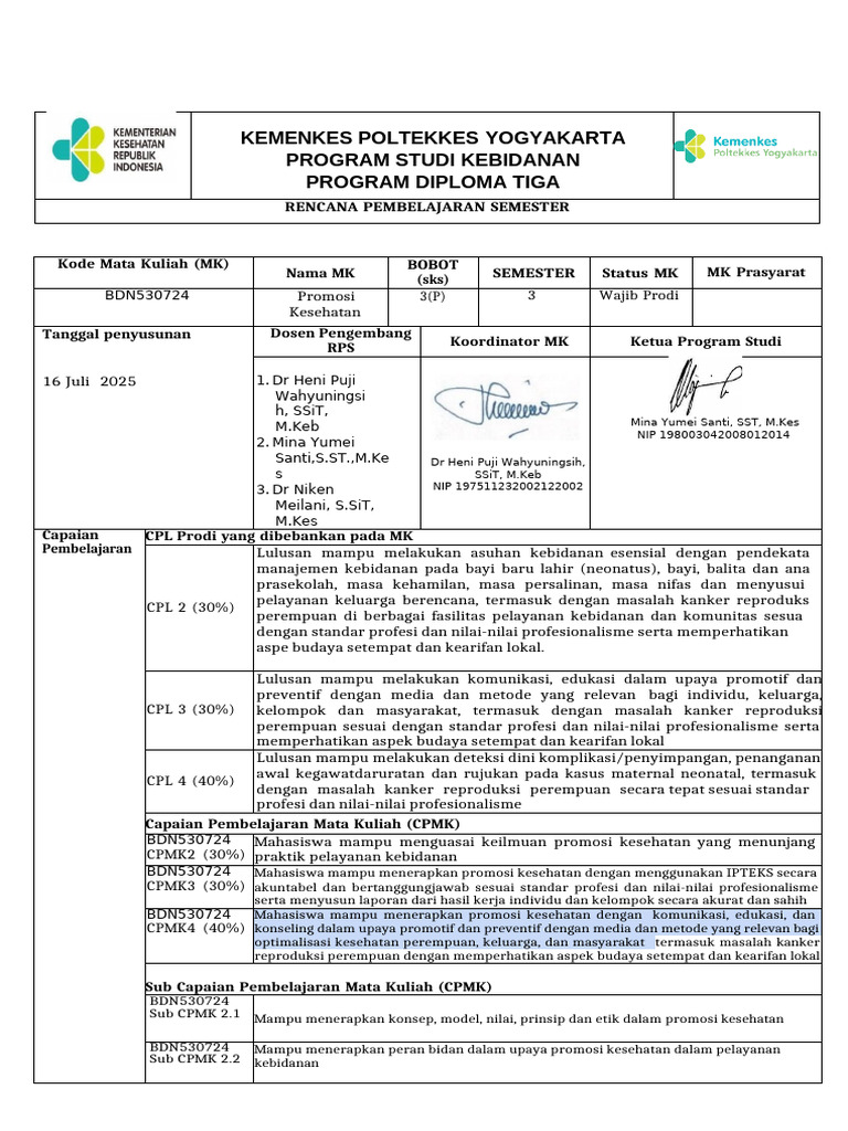 Contoh RPS Obe | PDF