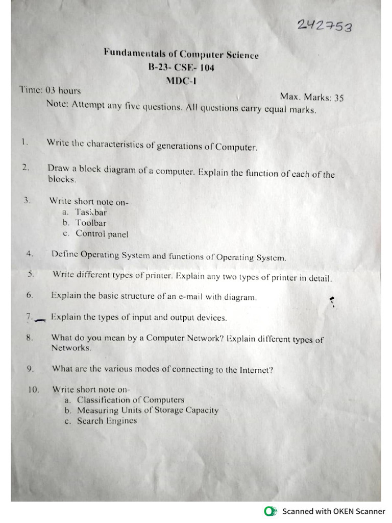 PYQ 2024 1ST SEM | PDF