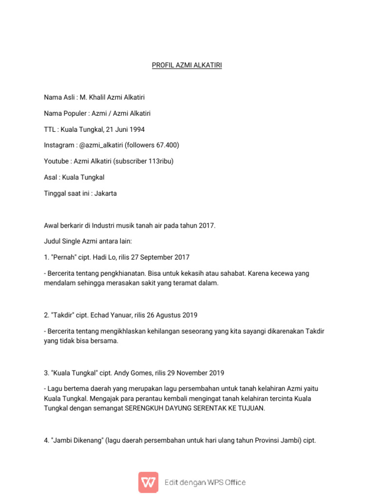 Profil Azmi Alkatiri | PDF