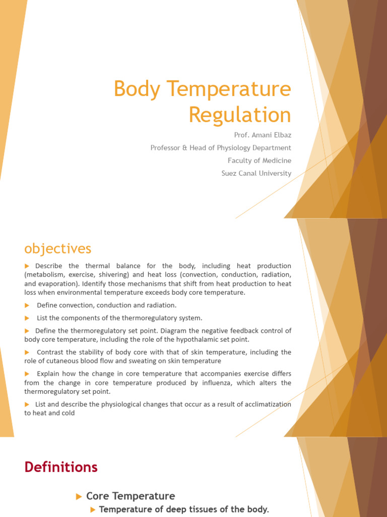 Lecture (2) Body Temperature | PDF | Fever | Hyperthermia