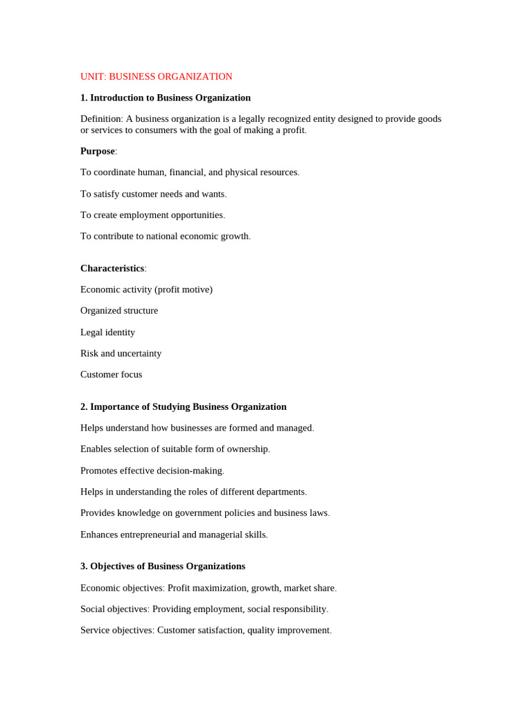 Business Organization Notes | PDF | Partnership | Public–Private ...