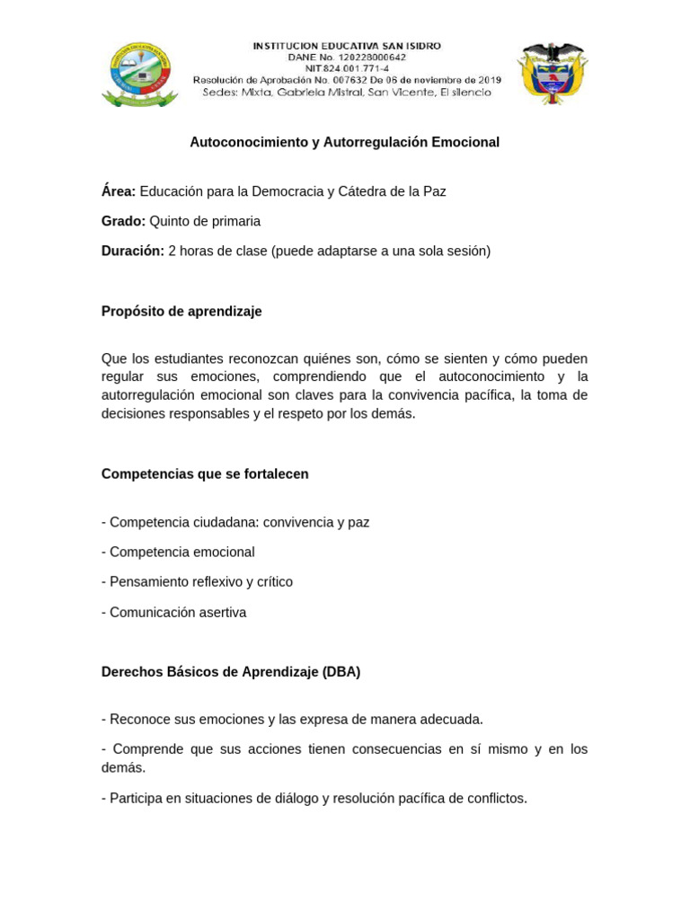 Autoconocimiento y Autorregulacion Emocional | PDF | Las emociones ...