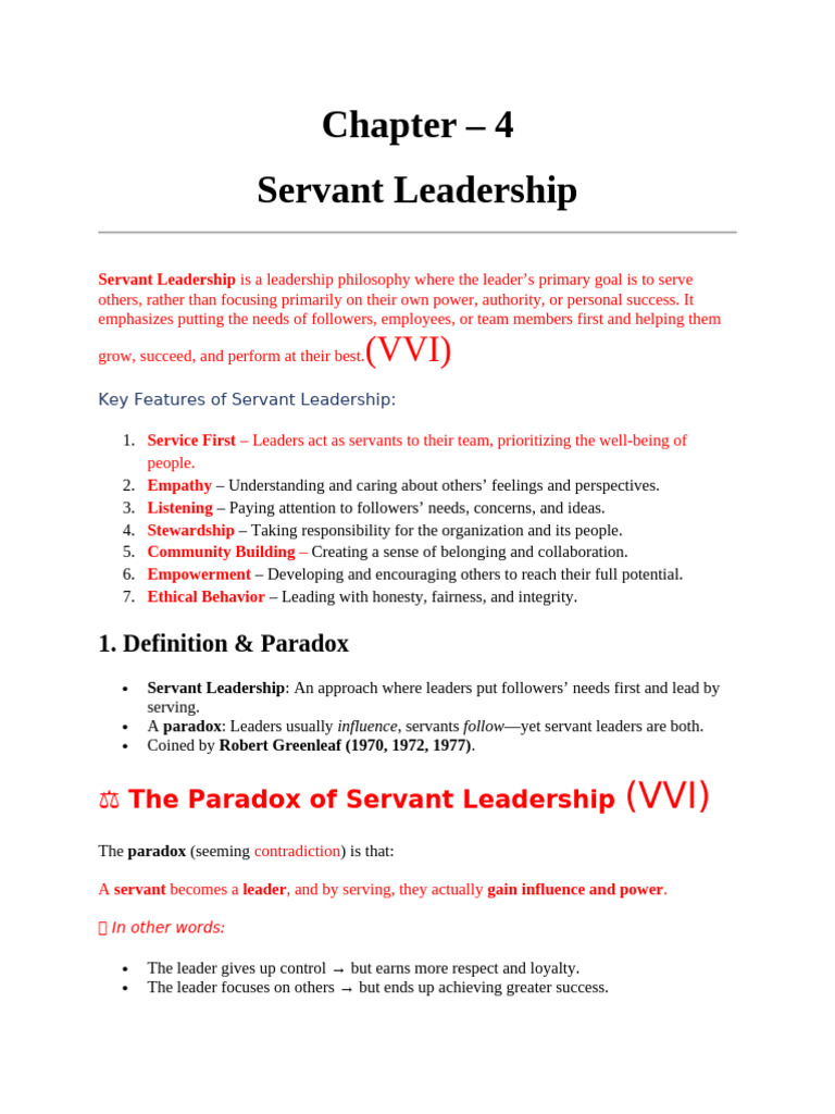 Servant Leadership Summary | PDF | Servant Leadership | Leadership