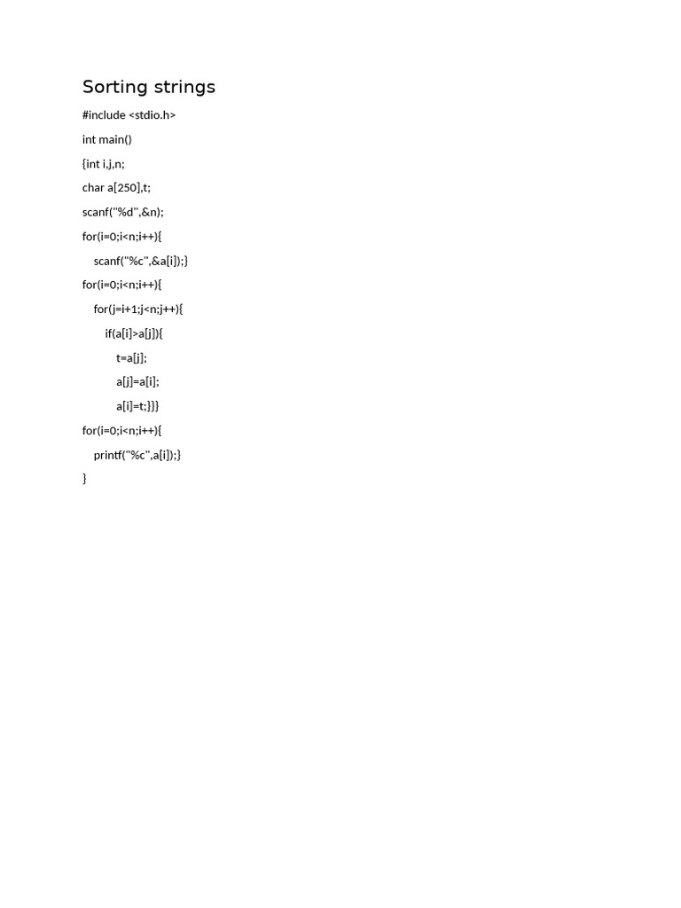 Sorting Strings | PDF
