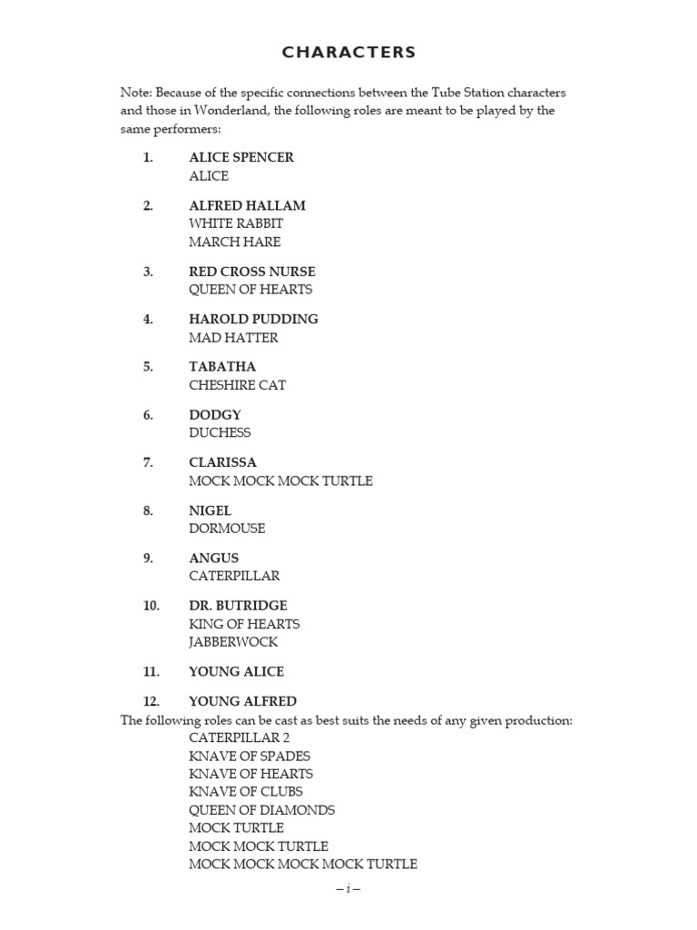 Alice by Heart Script and Libretto (Dragged) 3 | PDF