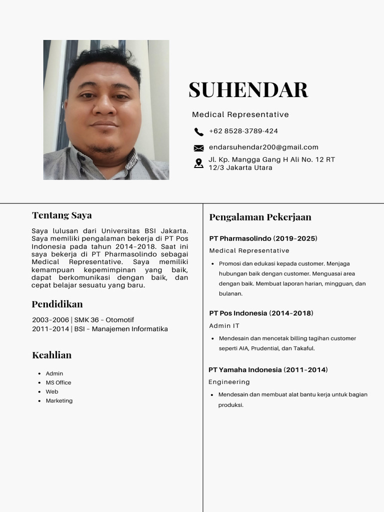 CV Suhendar 2026 | PDF