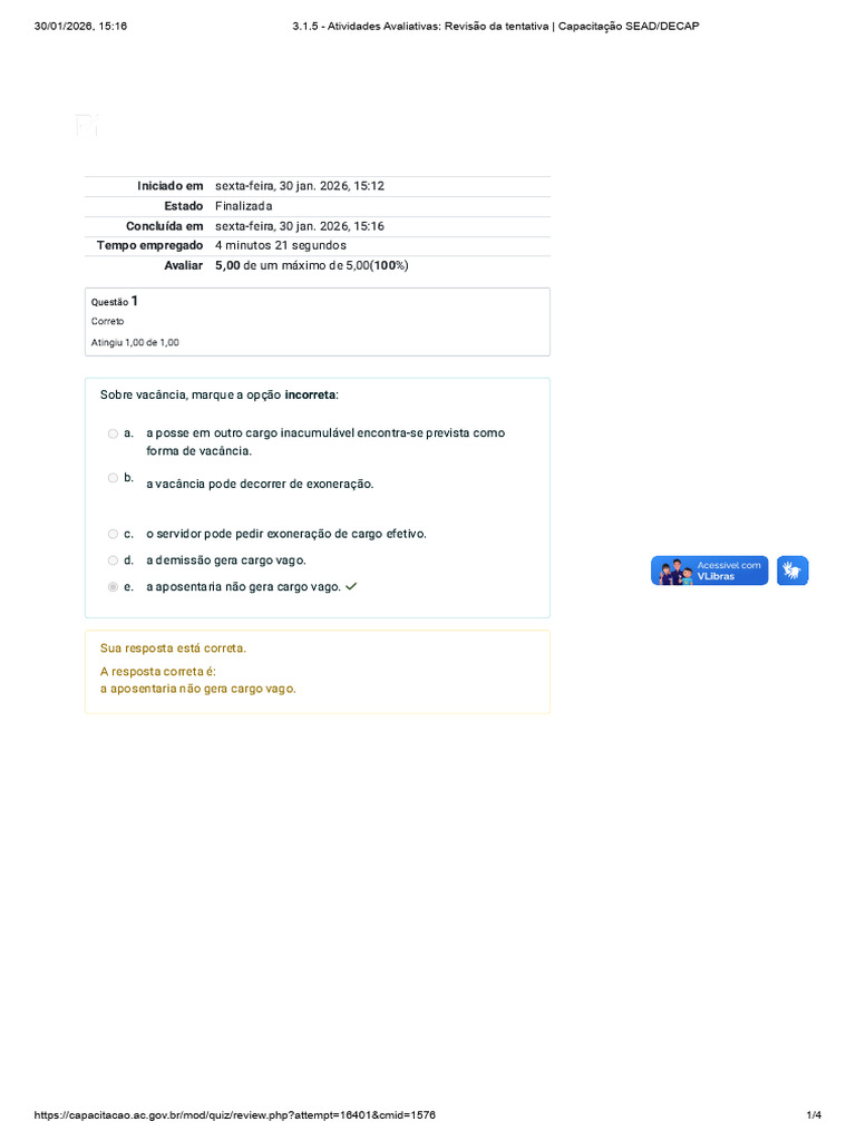 3.1.5 - Atividades Avaliativas - Revisão Da Tentativa - Capacitação ...