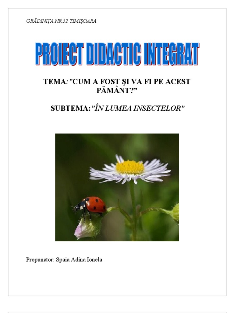 Proiect in Lumea Insectelor | PDF