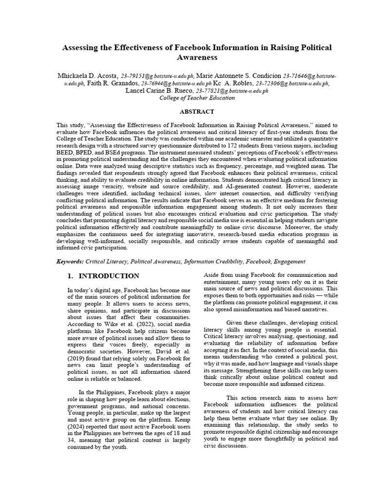 Chapter 8 Critical Literacy Finalized Action Research | PDF | Critical ...