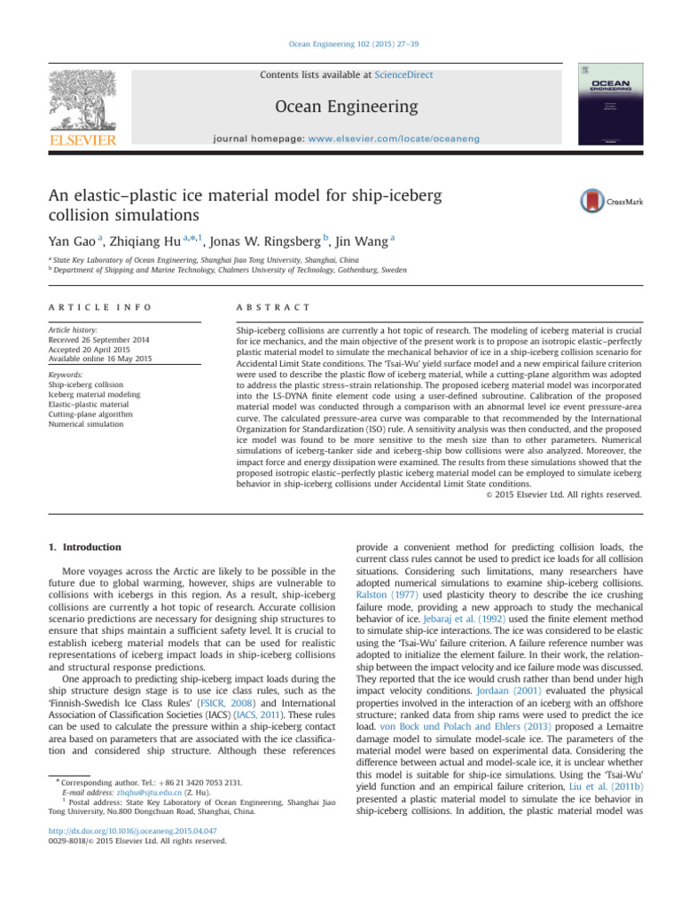Iceberg | PDF | Elasticity (Physics) | Young's Modulus