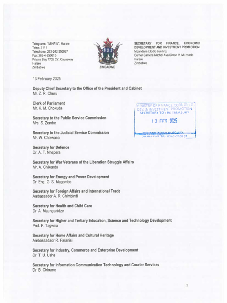 Treasury Circular No 3 of 2025 On 2024 IPSAS Transitional Financial ...