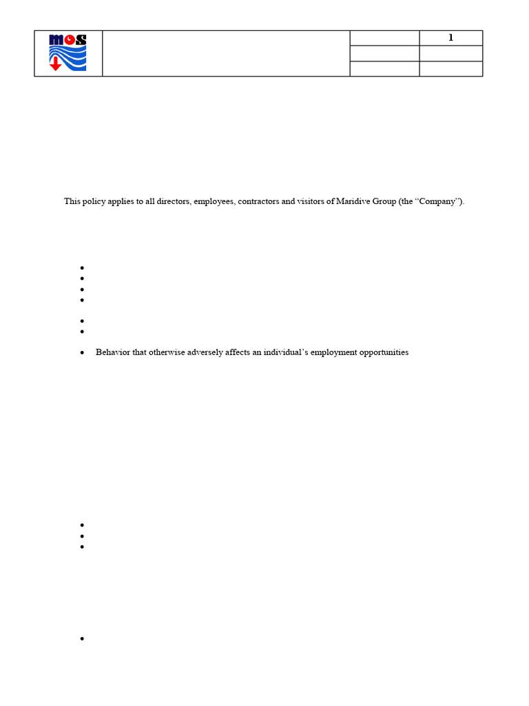 HR-PO-004 Workplace Violence Prevention Policy_En | PDF | Harassment ...