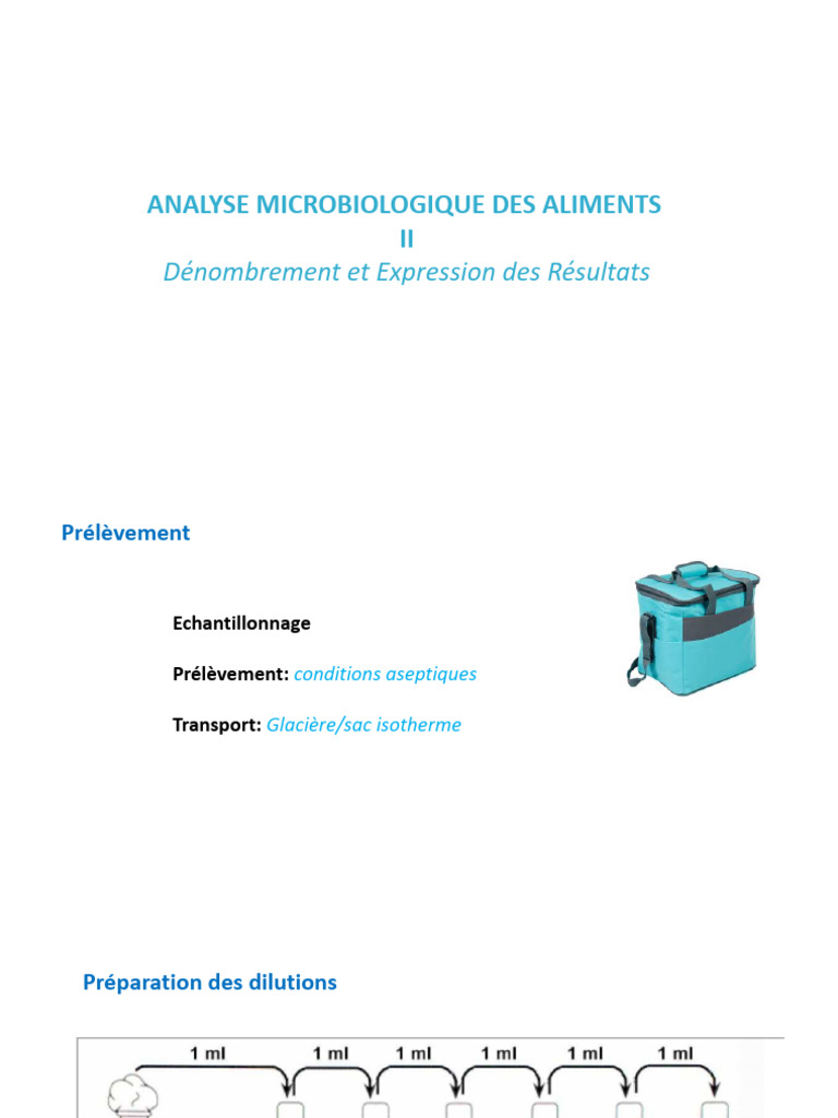 TD2 Analyse Microbiologique Des Aliments II | PDF | Microbiologie ...