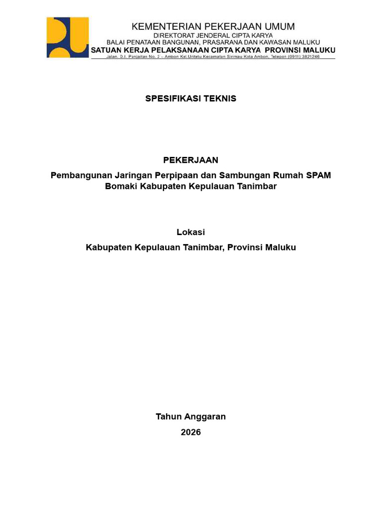 Spesifikasi Teknis | PDF