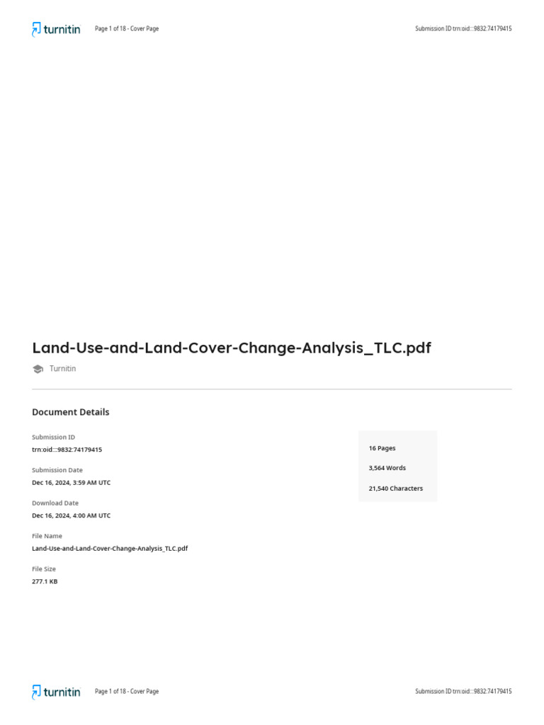 AI Land Use and Land Cover Change Analysis | PDF | Geographic ...