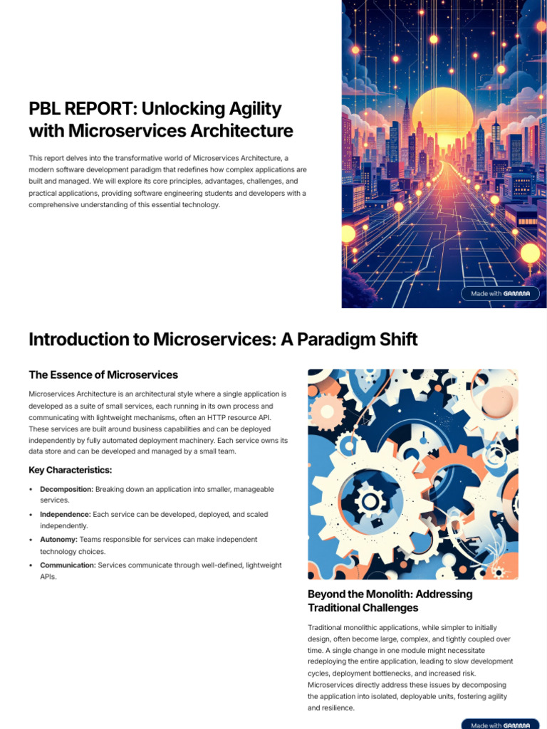 PBL REPORT Unlocking Agility With Microservices Architecture | PDF ...