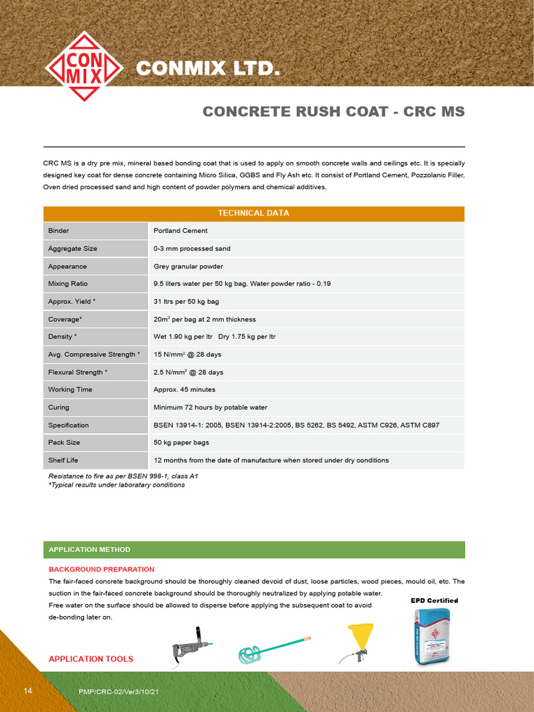 Concrete Rush Coat - CRC Ms | PDF | Concrete | Industrial Processes
