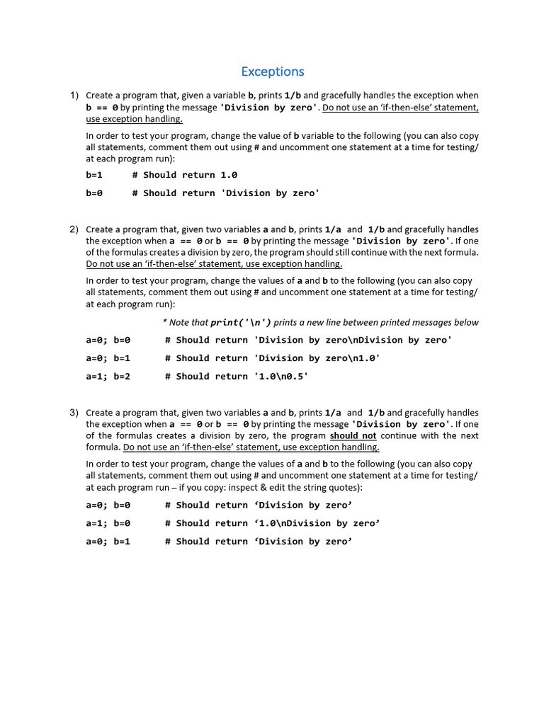 1 7 Exceptions | PDF