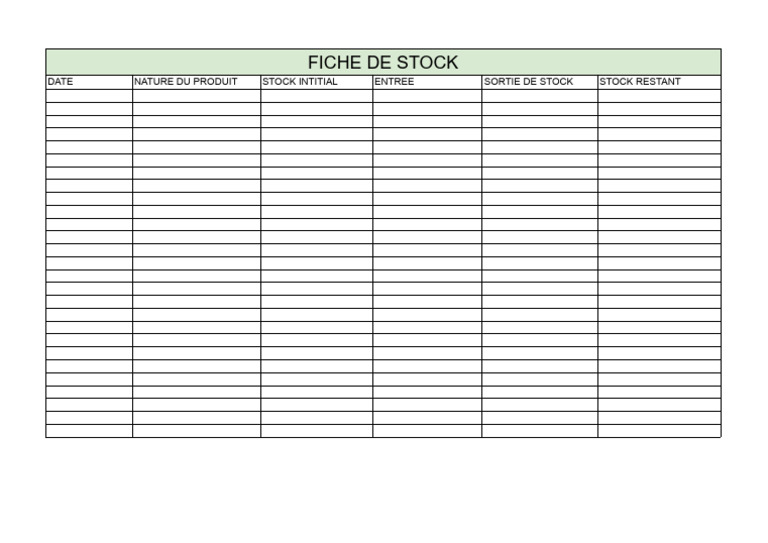 Fiche de Stock | PDF