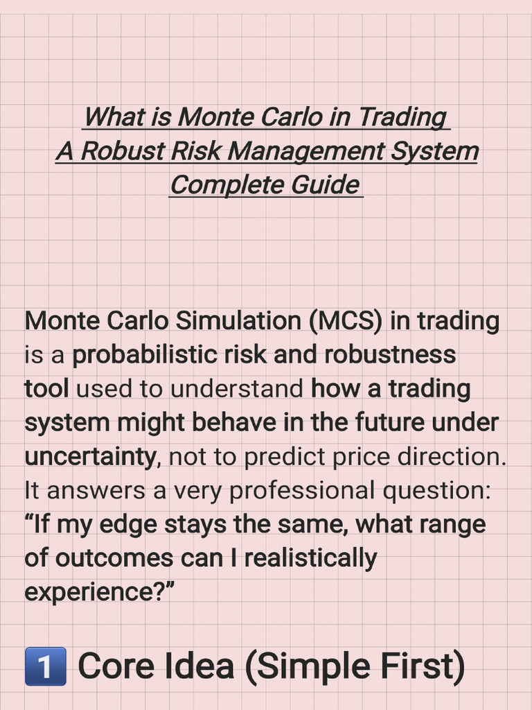 Monte Carlo Principle in Trading 2026 New Edition | PDF