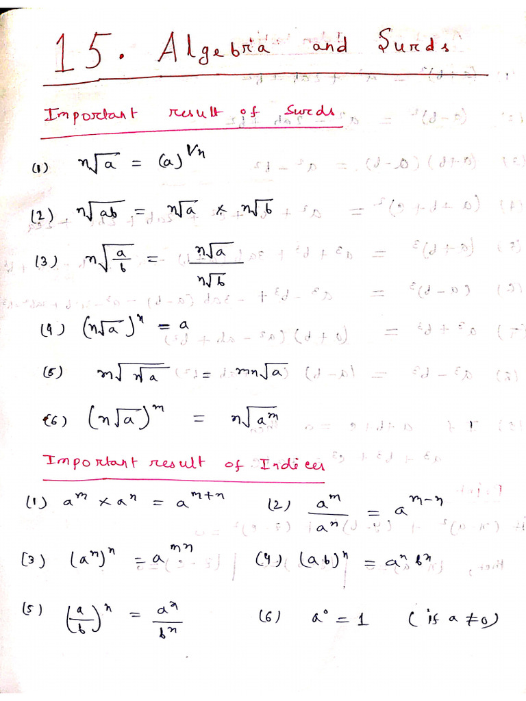 Algebra and Surds | PDF