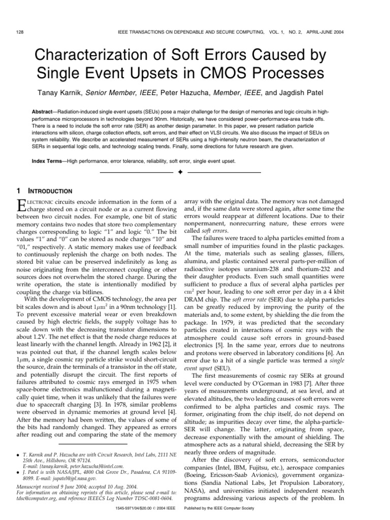 Characterization of Soft Errors Caused by Single Event Upsets in CMOS ...