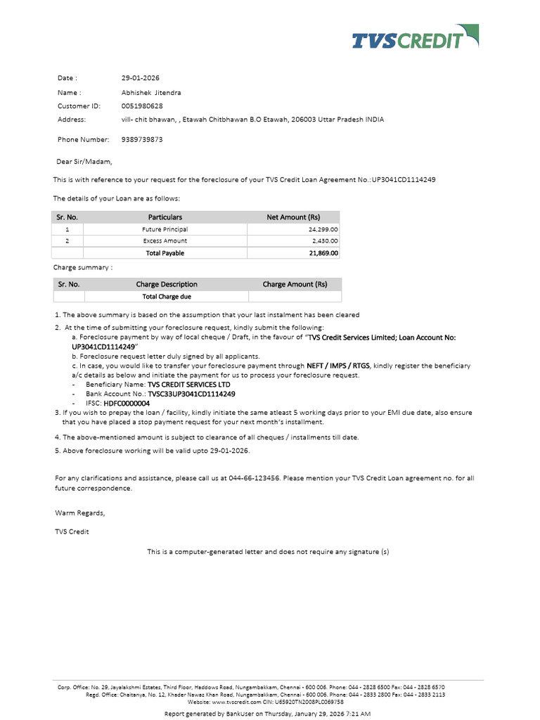 Foreclosure Statement | PDF | Money | Banking
