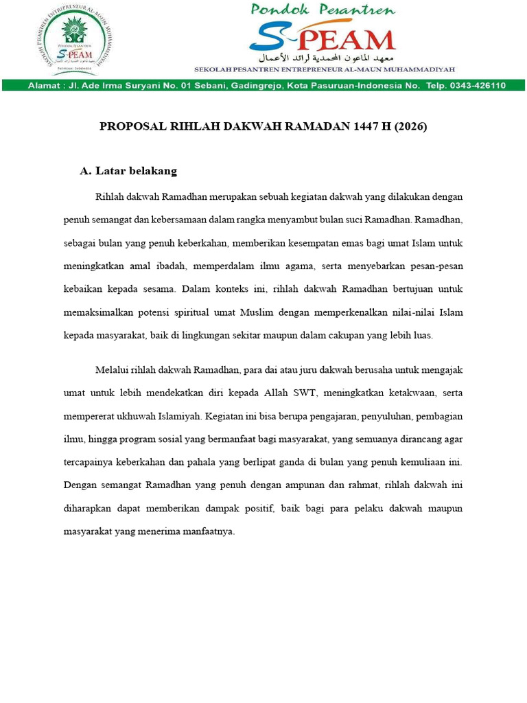 Rihlah Dakwah Ramadan 2026 | PDF