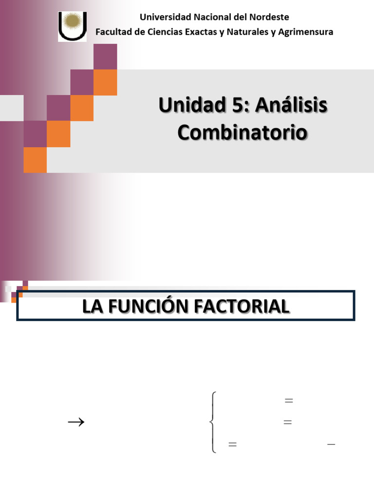 Unidad 5 Análisis Combinatorio | PDF | Combinatoria | Exponenciación