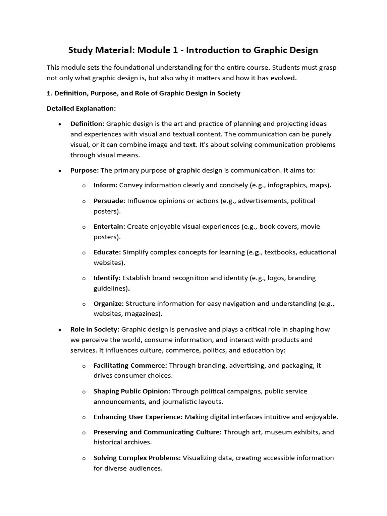 Study Material Module 1 1 | PDF | Graphic Design | Graphics